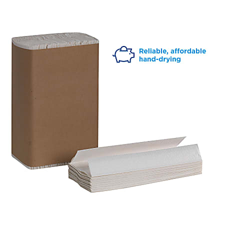 Pacific Blue Basic® by GP PRO, 1-Ply, C-Fold Paper Towels, 10.1" X 12.7", 100% Recycled, White, 240 Sheets per Pack, 10 Packs Per Case - Retail $51
