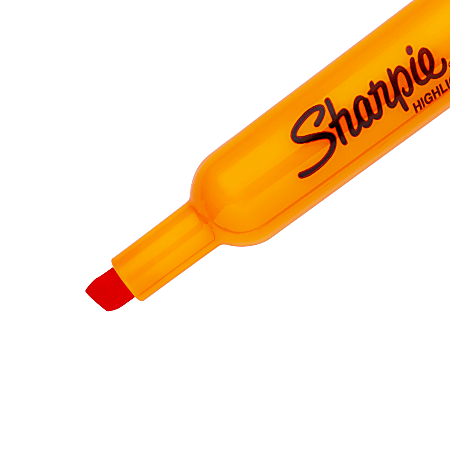 Sharpie® Tank Style Highlighters, Chisel Tip, Fluorescent Orange, Box of 12