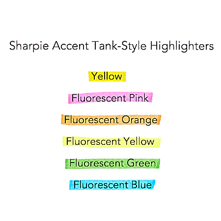 Sharpie® Tank Style Highlighters, Chisel Tip, Fluorescent Orange, Box of 12