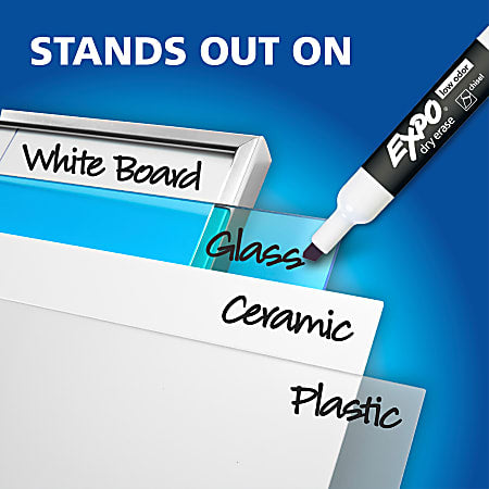 EXPO® Low-Odor Dry-Erase Markers, Chisel Point, Blue, Pack Of 12