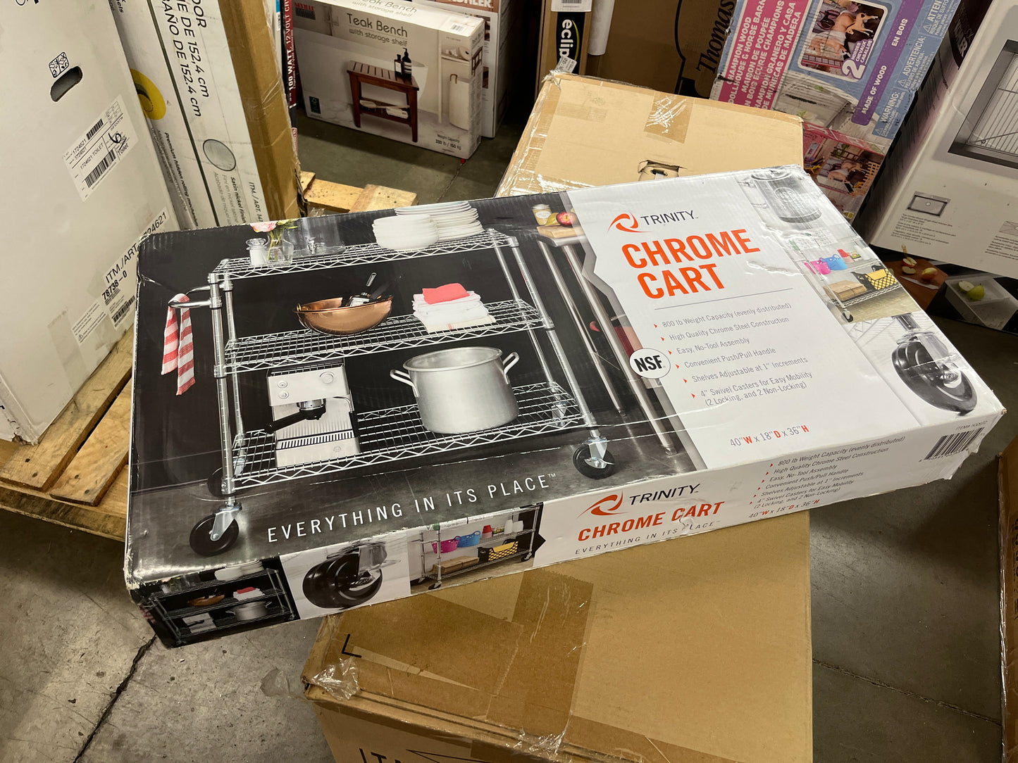 Costco - TRINITY NSF 3-Tier Commercial Chrome Cart - Retail $74