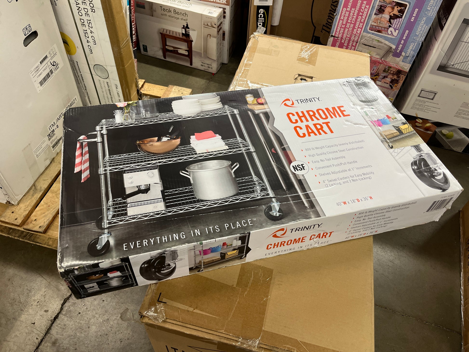 Costco - TRINITY NSF 3-Tier Commercial Chrome Cart - Retail $74