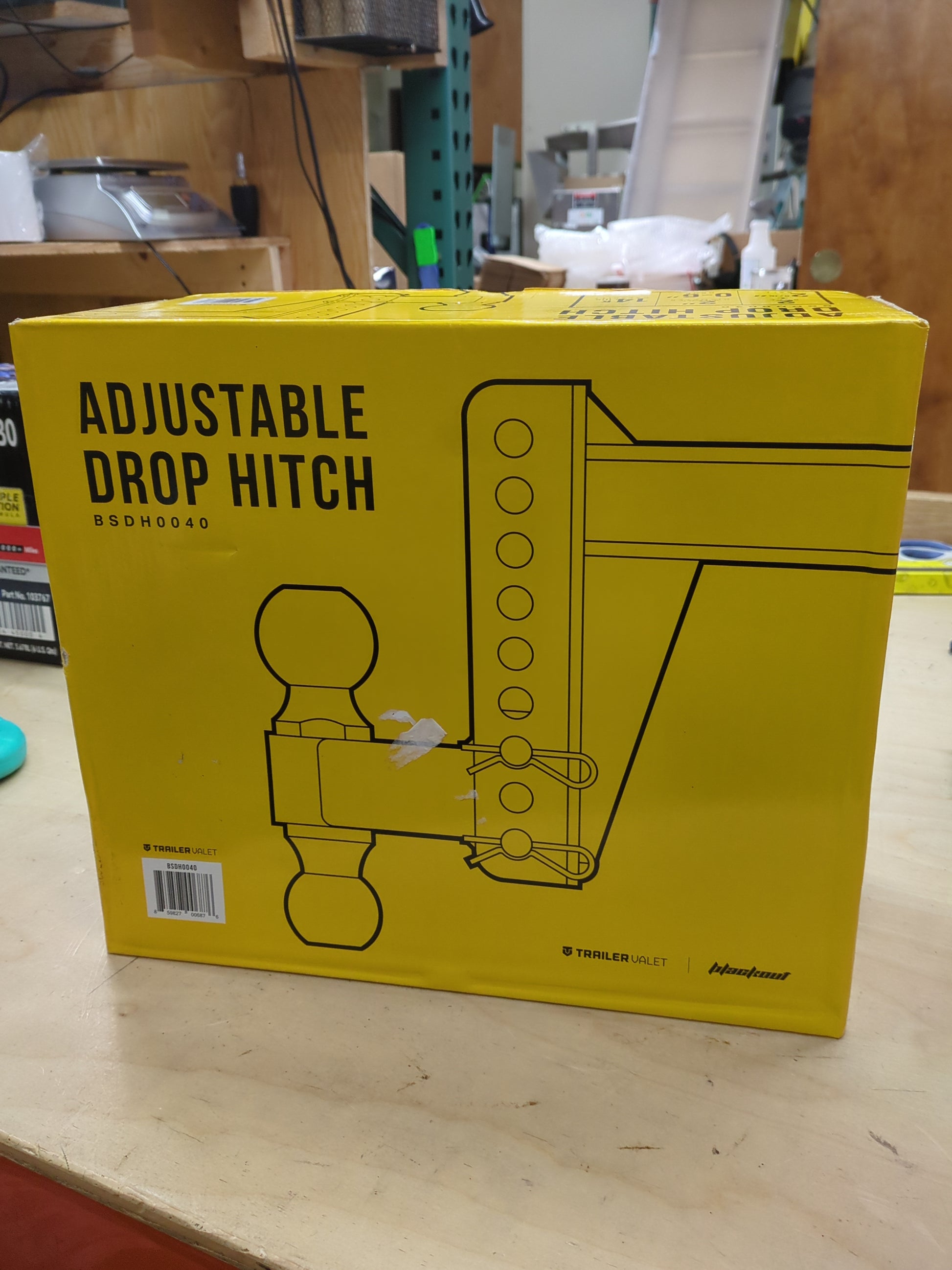 Trailer Valet 14,000 lbs Capacity  Steel Drop Hitch, 0-6" Drop, 2" and 2-5/16" Ball - Retail $119