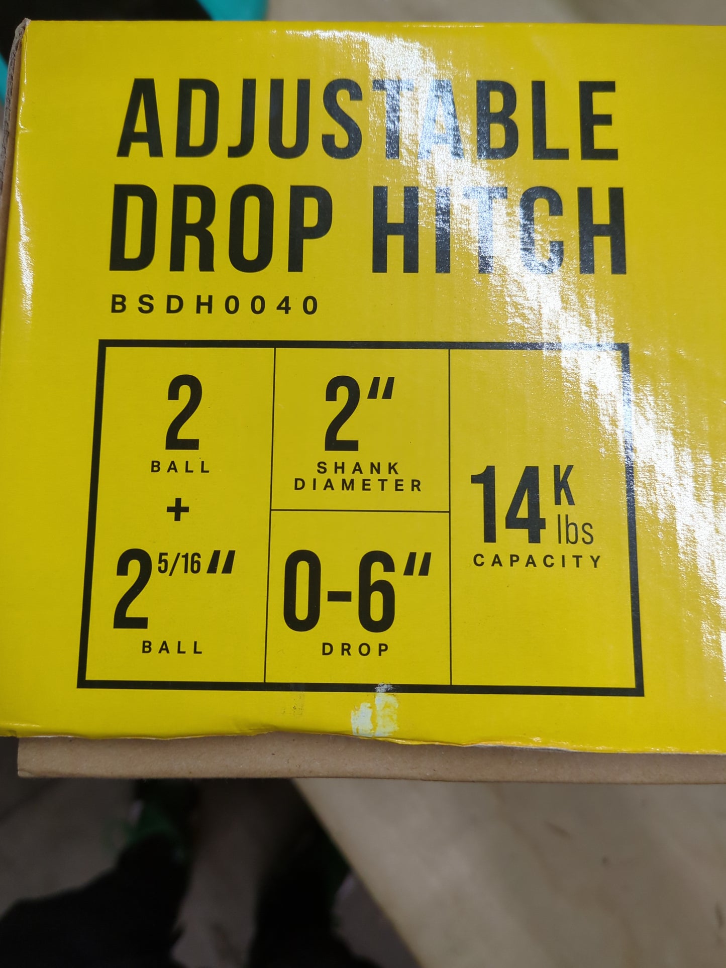 Trailer Valet 14,000 lbs Capacity  Steel Drop Hitch, 0-6" Drop, 2" and 2-5/16" Ball - Retail $119