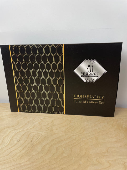 24 Piece Cutlery Set - Black