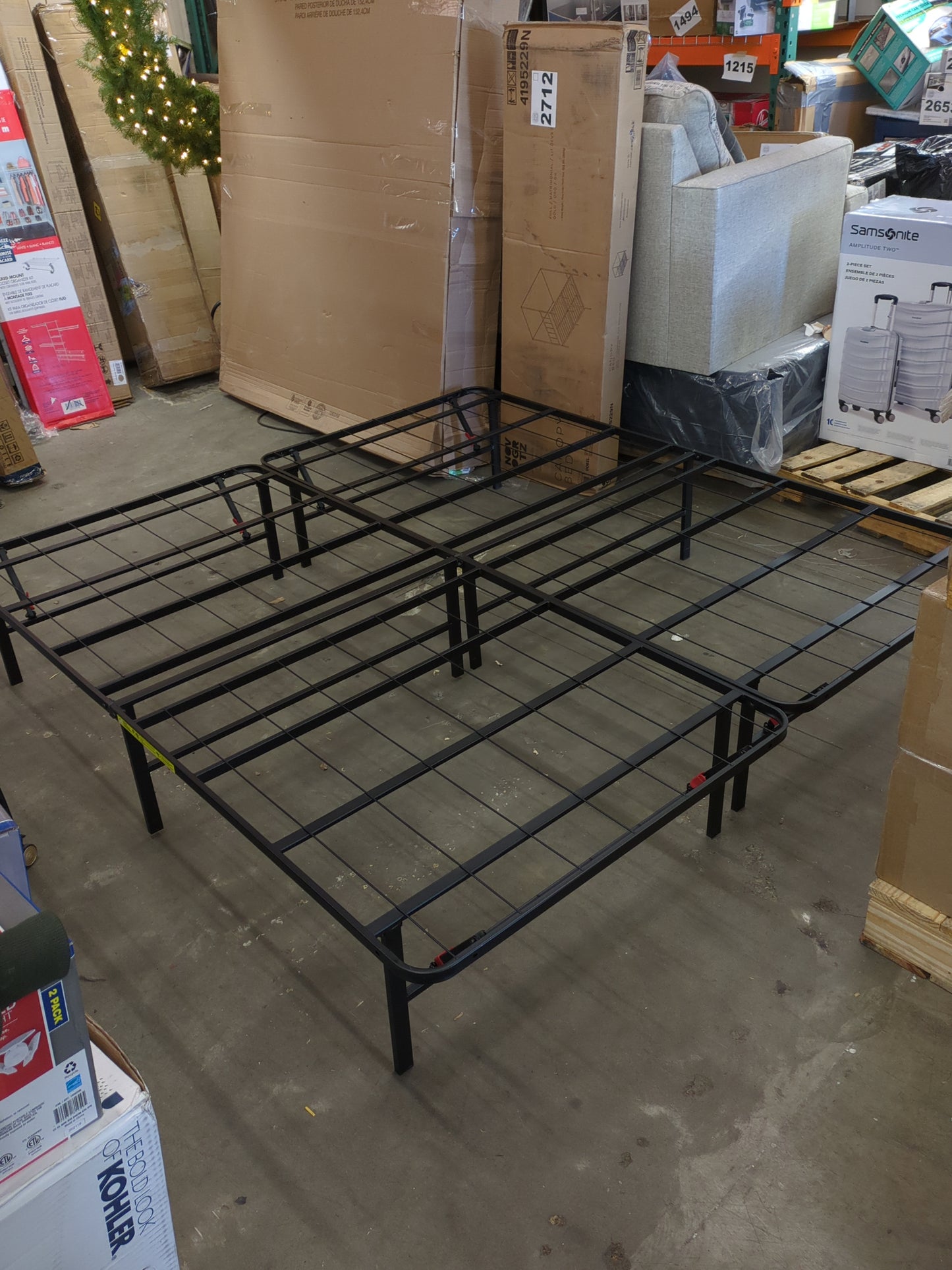 NEW - Amazon Basics KING Foldable Metal Platform Bed Frame, 14 Inches High - Retail $132