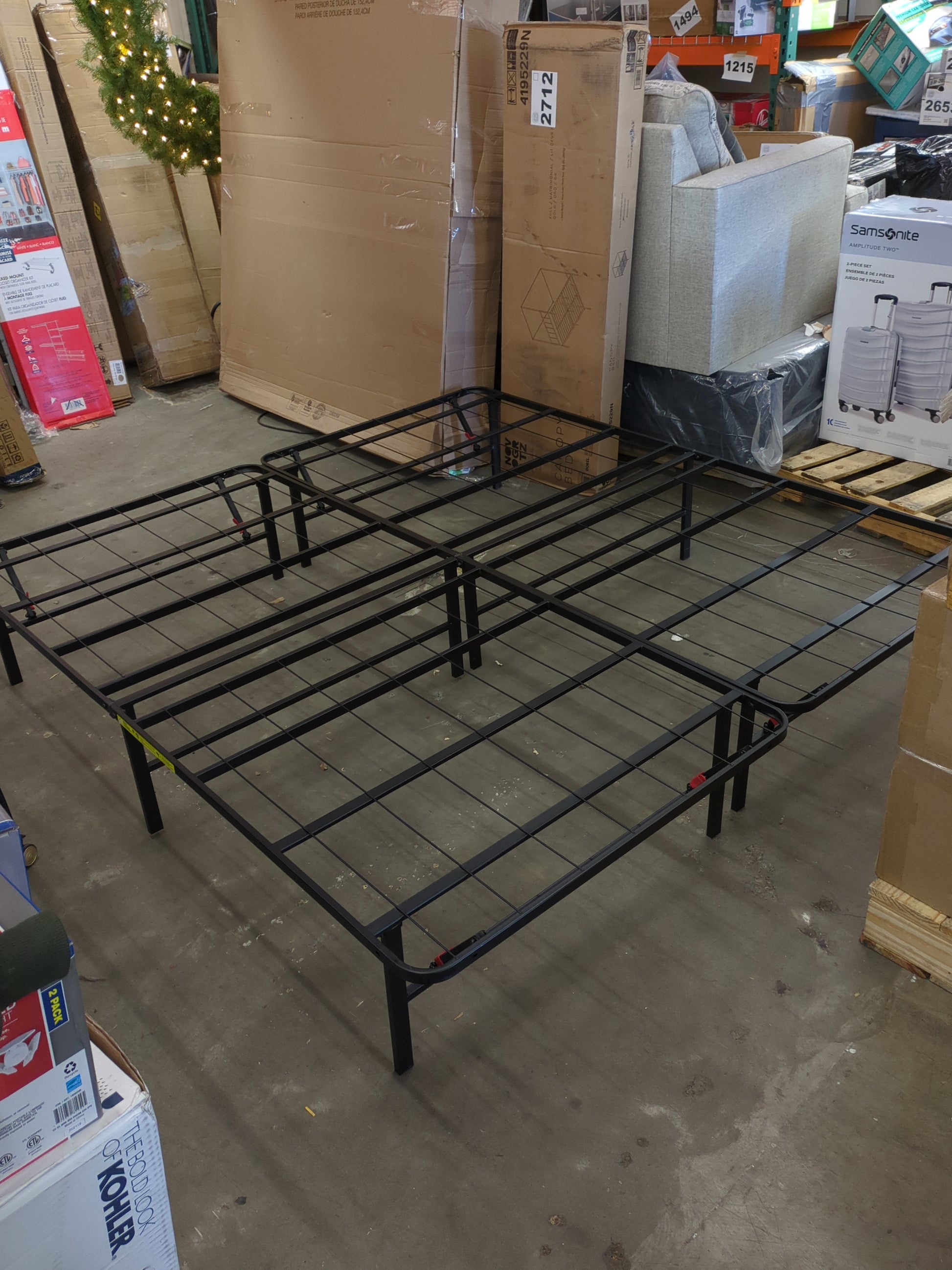 NEW - Amazon Basics KING Foldable Metal Platform Bed Frame, 14 Inches High - Retail $132