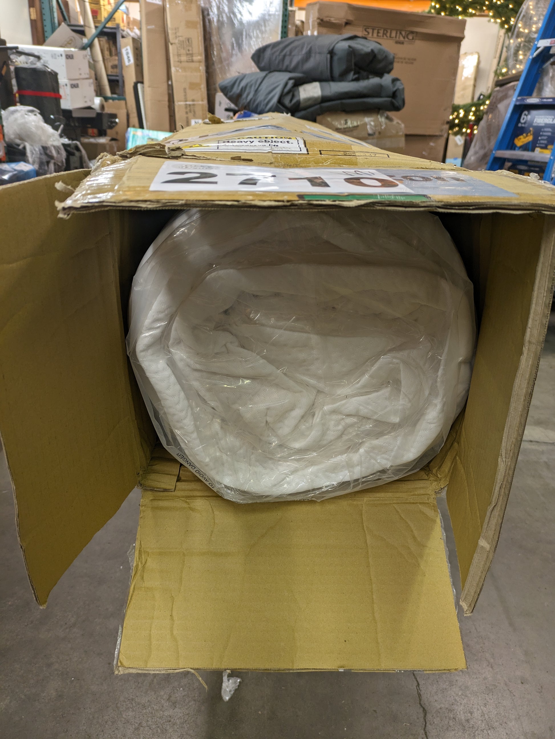 Amazon Basics Memory Foam Mattress, Soft Plush Feel, 6 Inch, Full, White/Grey - Retail $147