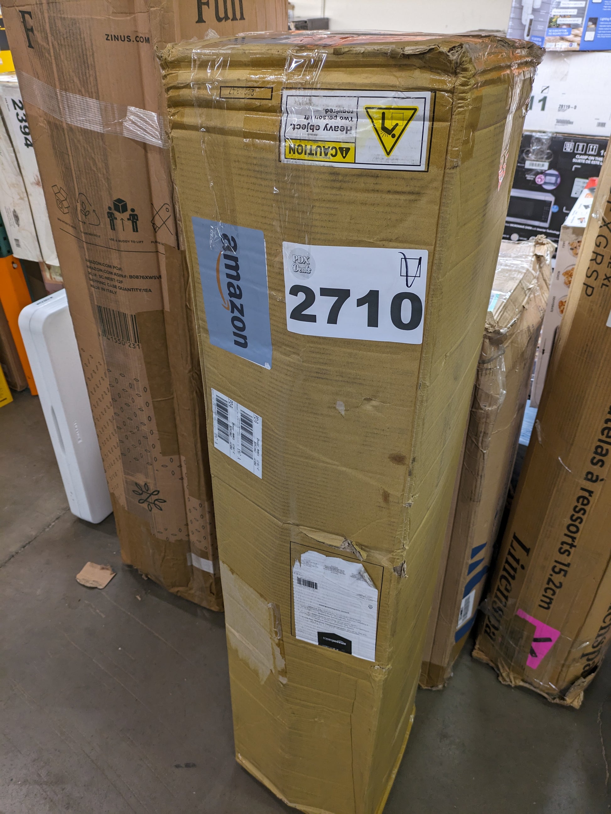 Amazon Basics Memory Foam Mattress, Soft Plush Feel, 6 Inch, Full, White/Grey - Retail $147