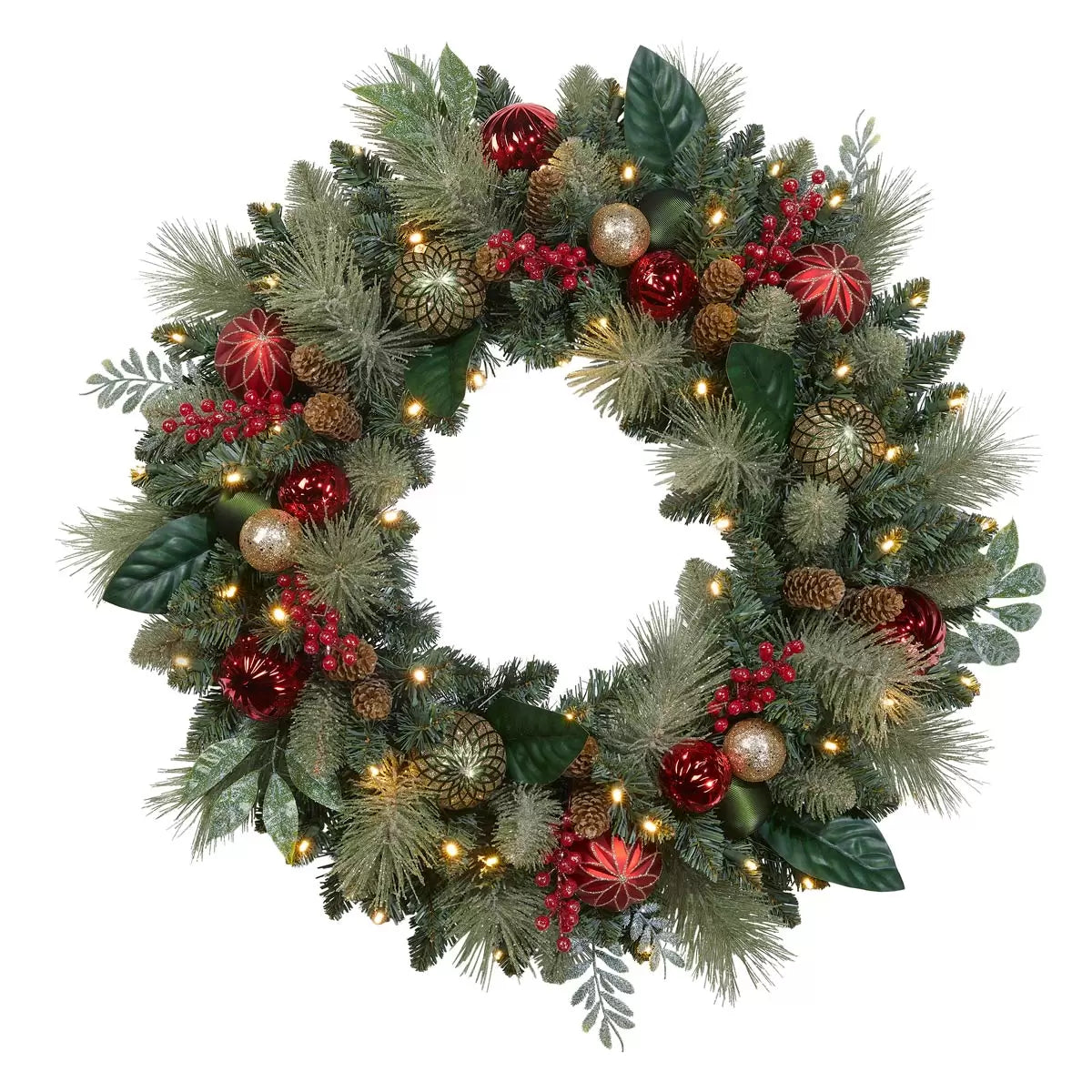 30" Pre-Lit Decorated Wreath