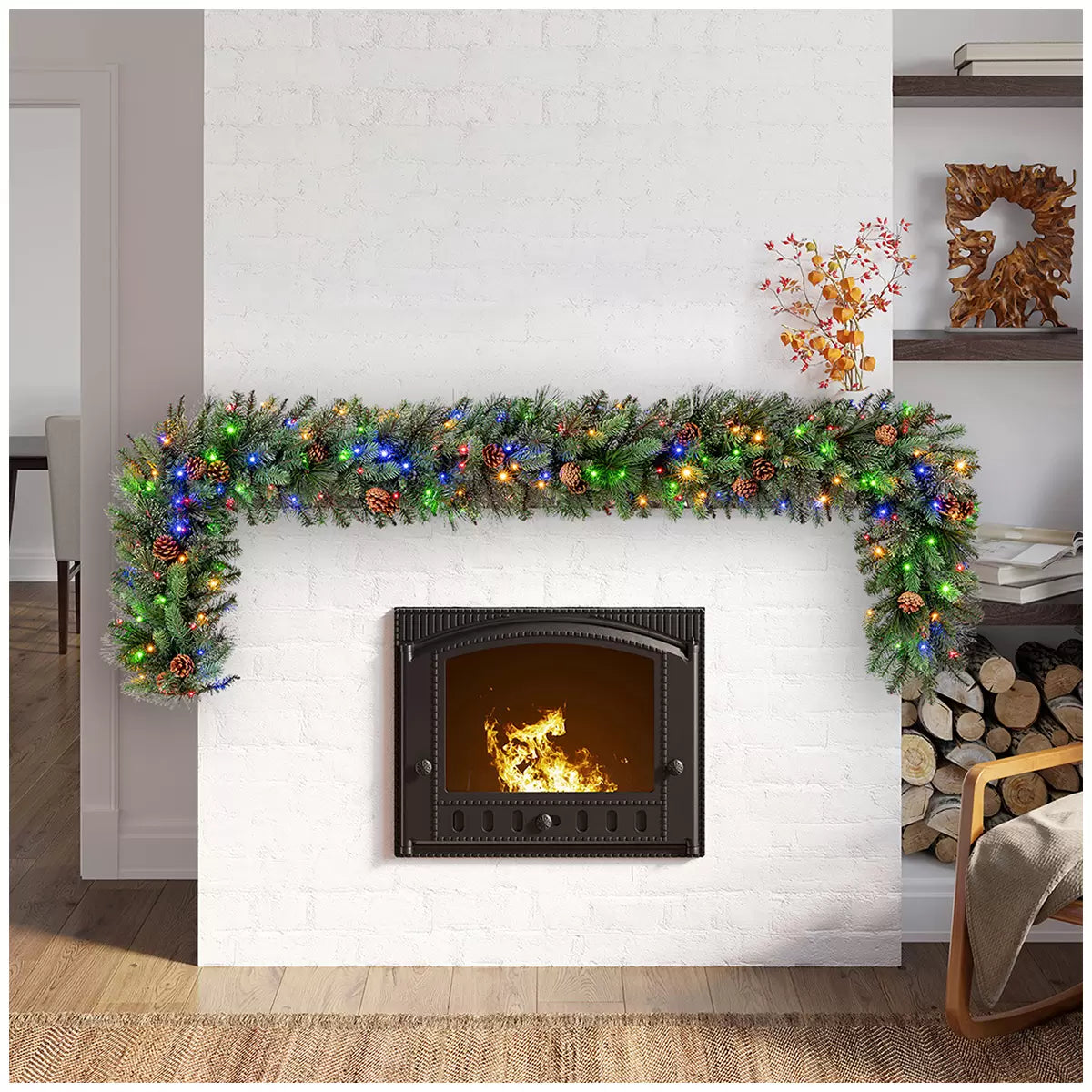 9 ft Pre Lit Decorated Garland