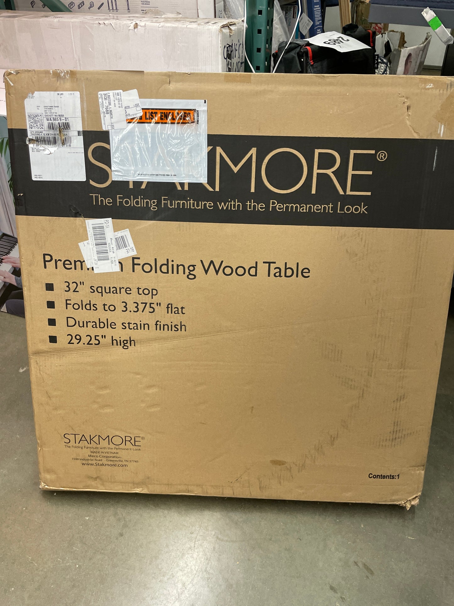 NEW in Box - Costco - Stakmore Pre-Assembled Wood Folding Desk - Retail $134