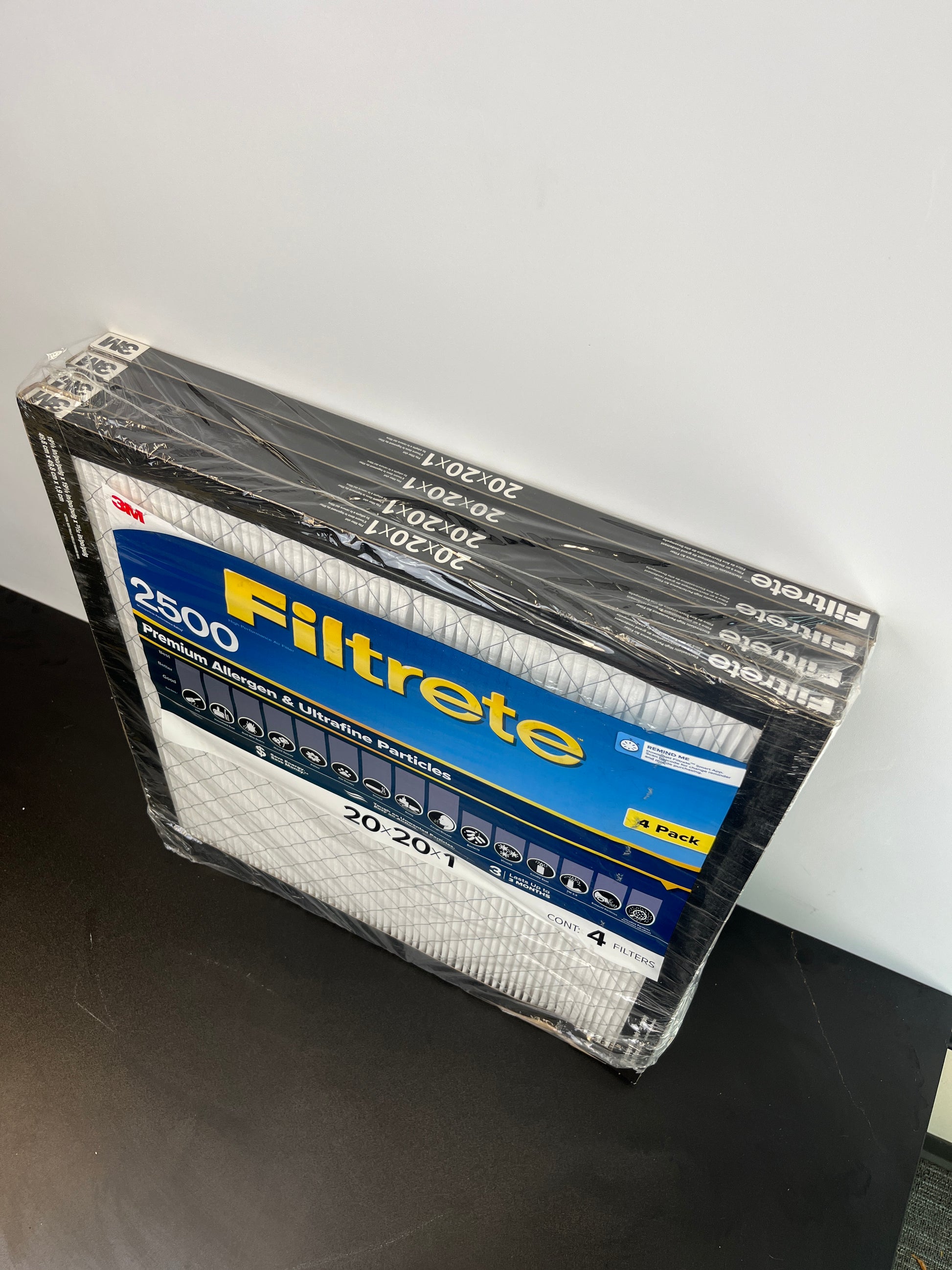 NEW - Filtrete (2 Pack) 20-in W x 20-in L x 1-in MERV 14 2500 Premium Allergen and Ultrafine Particle Electrostatic Pleated Air Filter - Retail $58