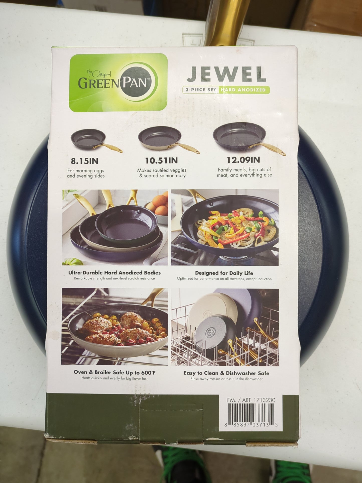 Costco - GreenPan Jewel 3-piece Ceramic Non-Stick Skillet Set - Retail $64