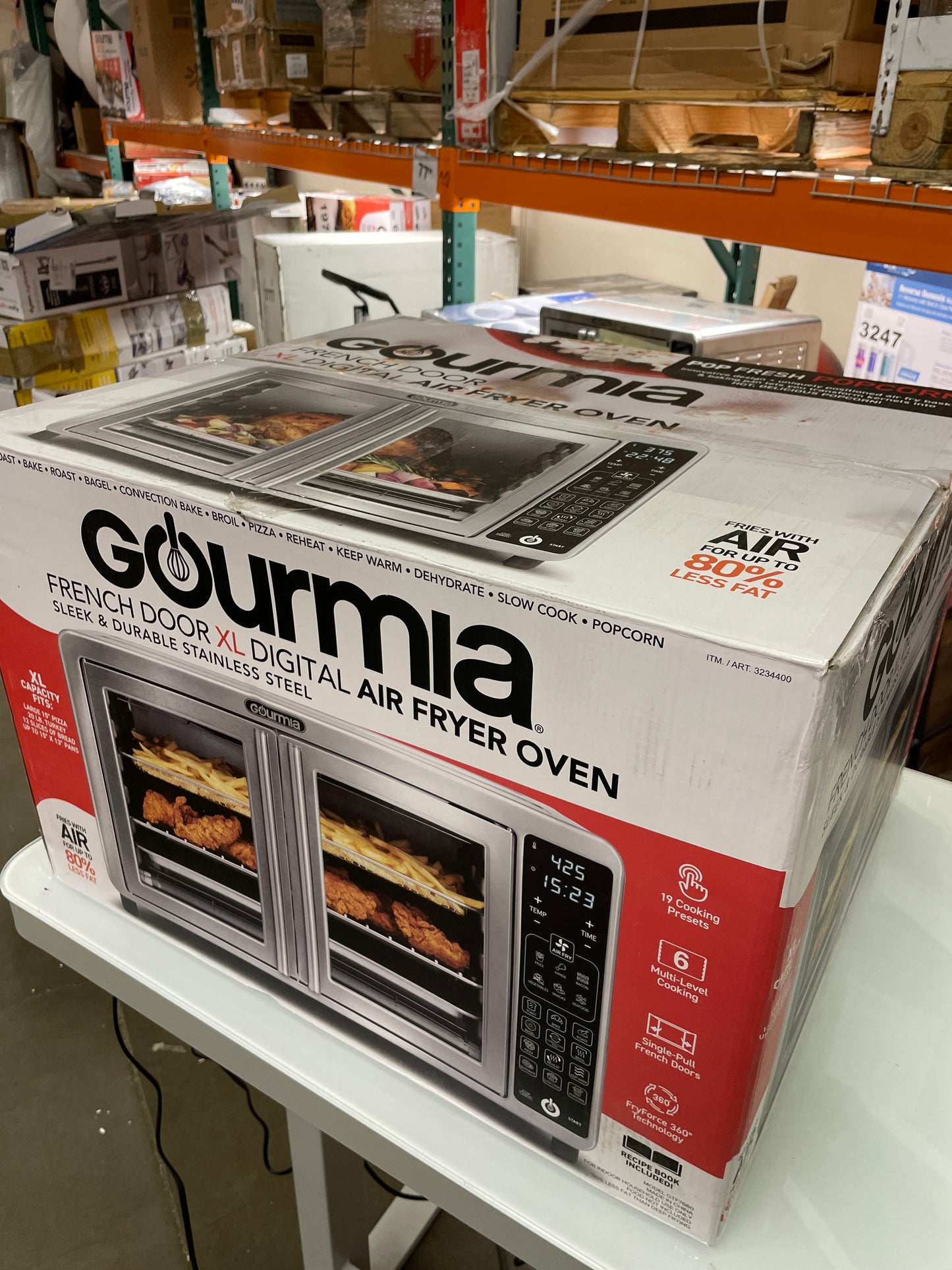 Gourmia XL Digital Air Fryer Toaster Oven with Single-Pull French Doors - Retail $149