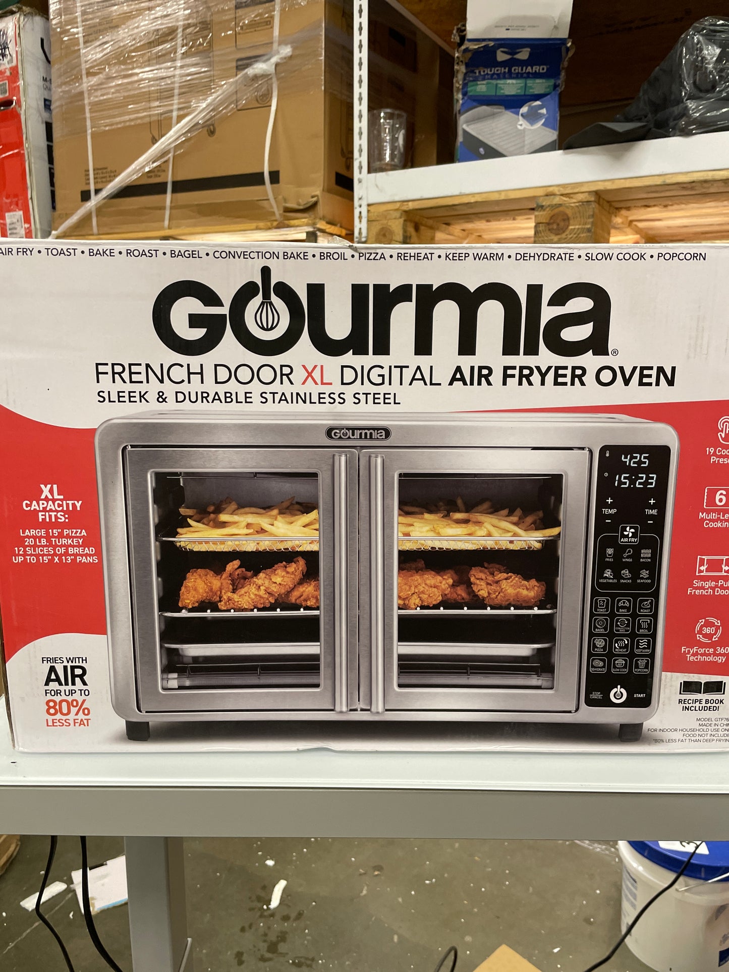 Gourmia XL Digital Air Fryer Toaster Oven with Single-Pull French Doors - Retail $149