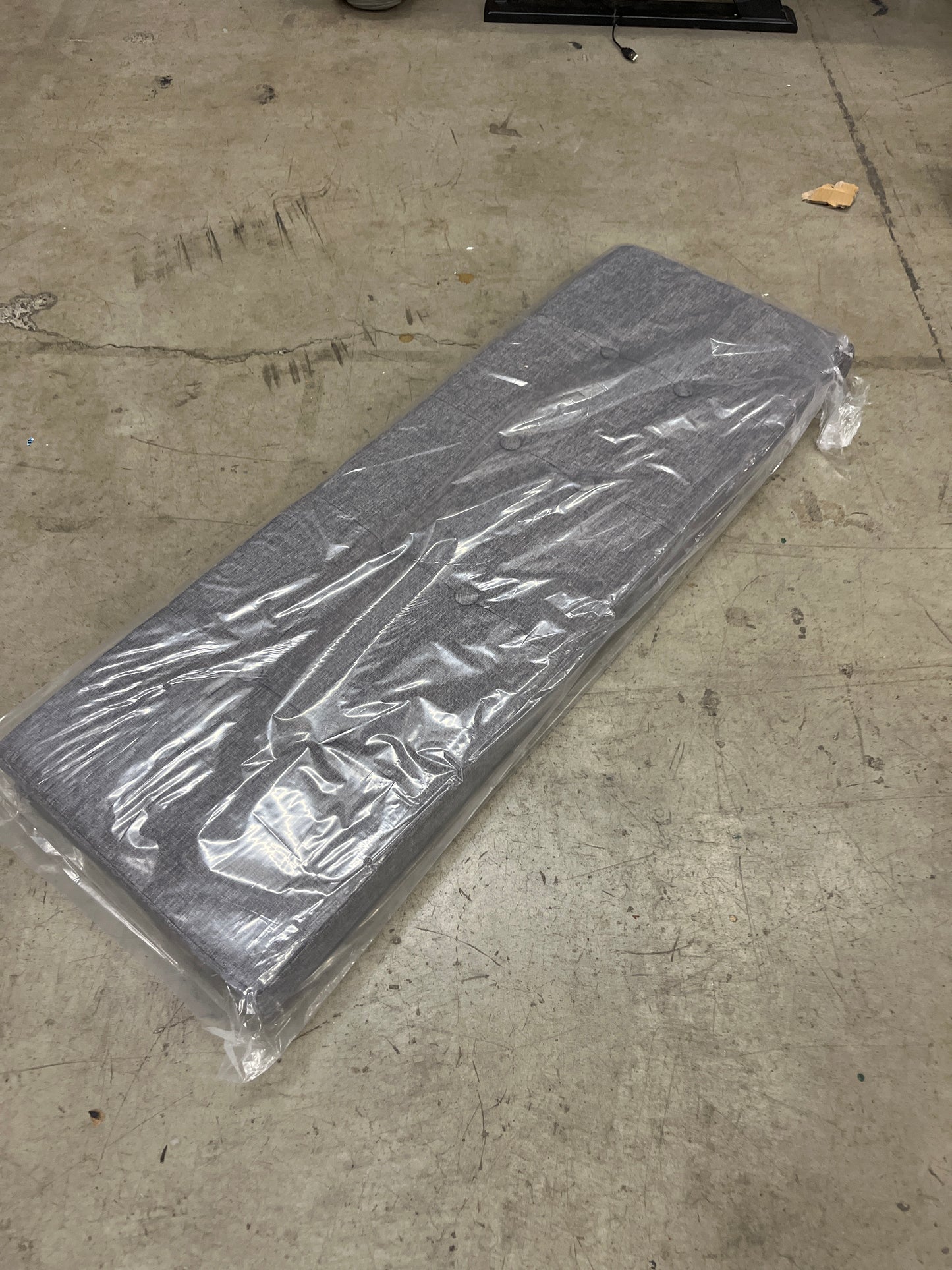 GLAXYFUR 43.3 inches Folding Storage Ottoman Bench Storage Chest Footrest for Bedroom, Entryway and Living Room, Holds up to 660 lb Dark Grey - Retail $45