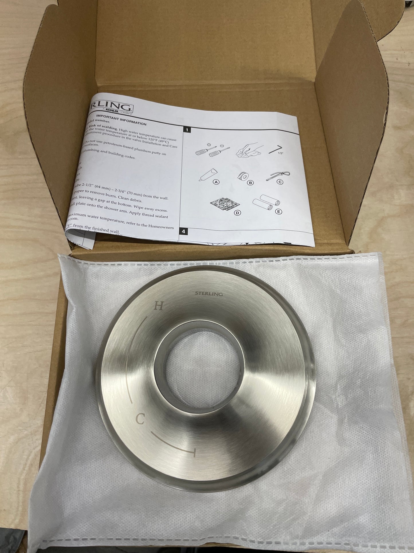 NEW - KOHLER Ludington Bath And Shower Faucet Trim Set Brushed Nickel - Retail $95