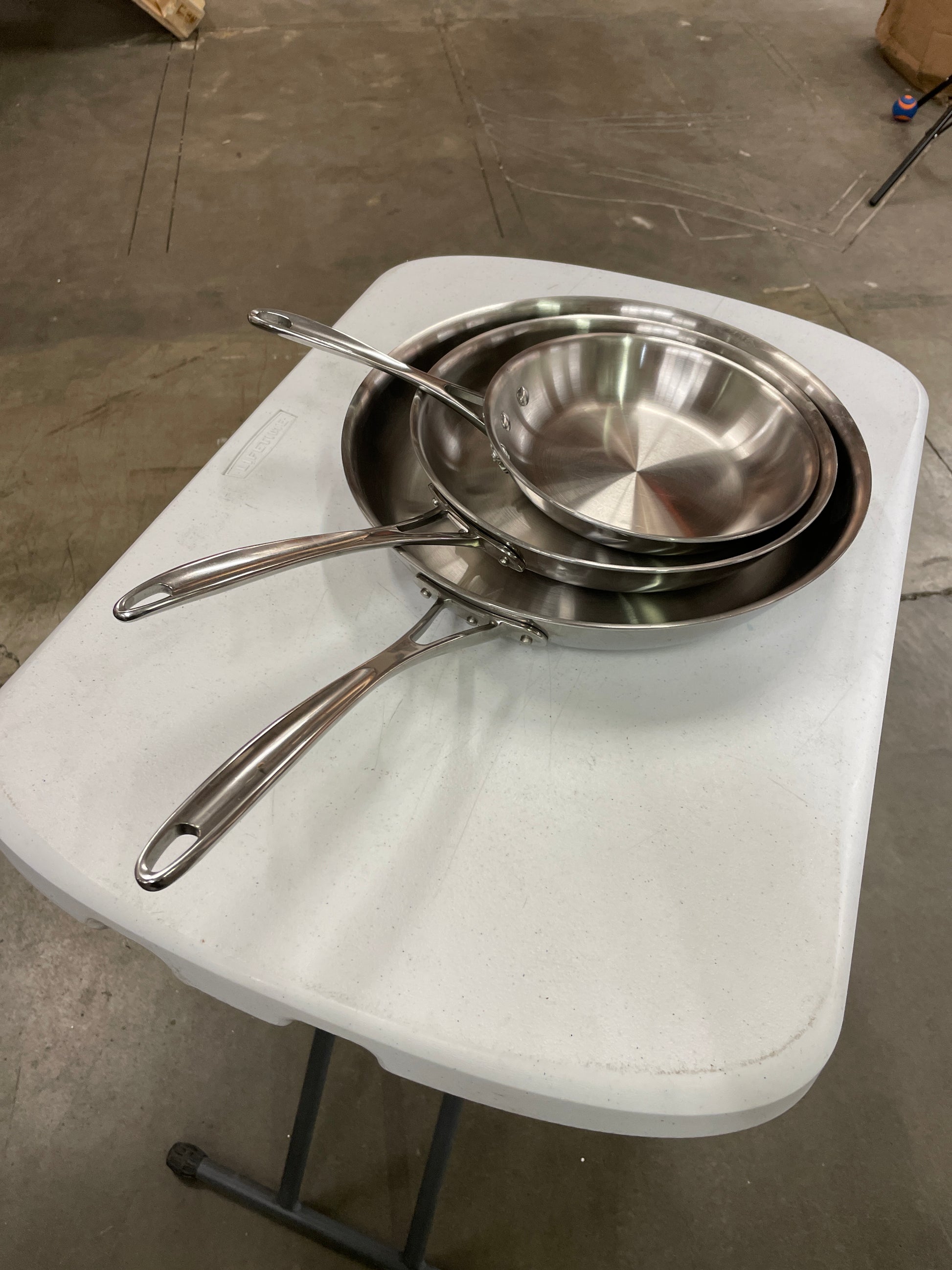 Costco - Calphalon 3-Piece Tri-Ply Clad Stainless Steel Skillet Set - Retail $79