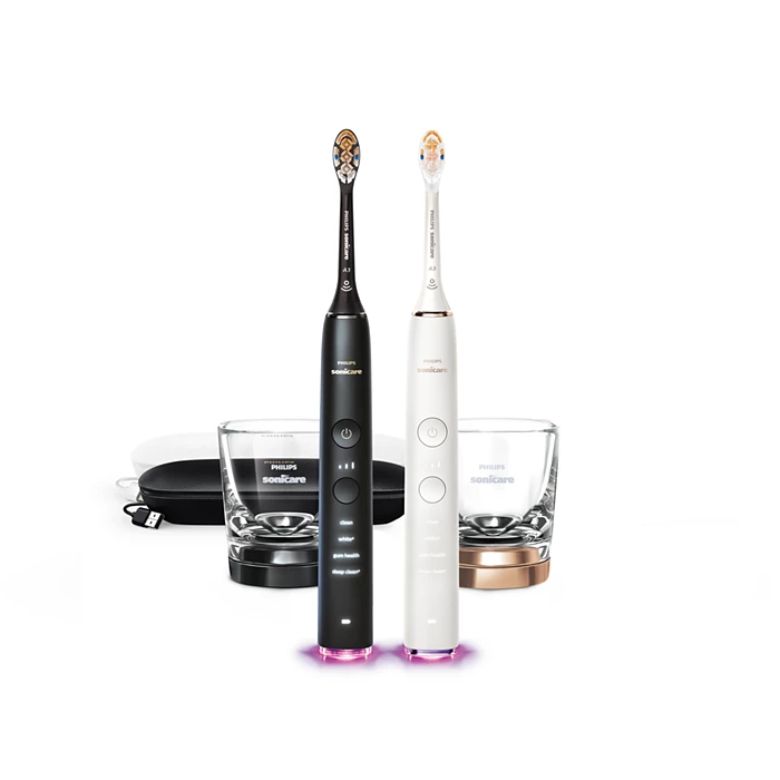 Philips Sonicare DiamondClean [ no brush heads] Smart Electric Rechargeable Toothbrush, 2-pack