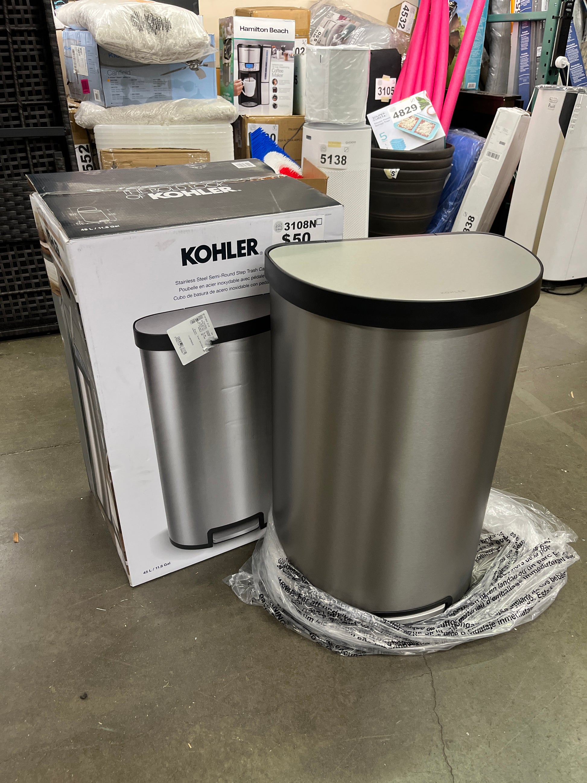 KOHLER SEMI-ROUND 45L - Retail $74