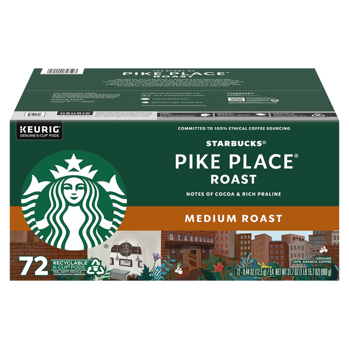 Starbucks Pike Place Medium Roast K-Cup, 72-count - Retail $38