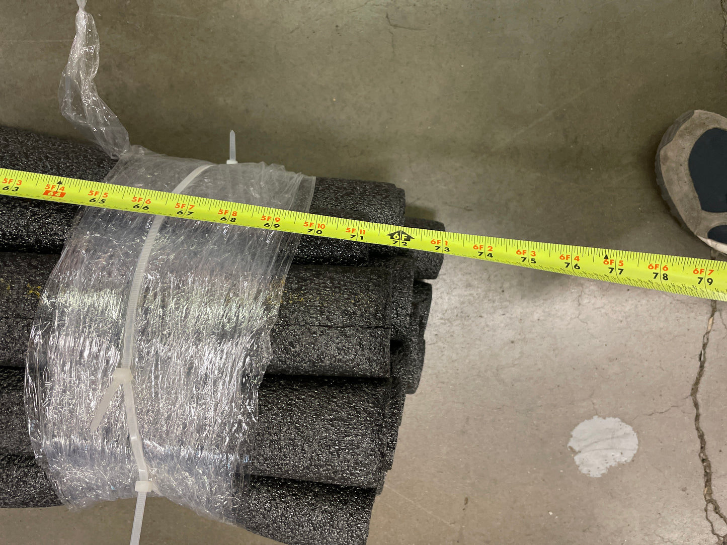 NEW - 1-1/8 in. x 1/2 in. Semi Slit Polyethylene Foam Pipe Insulation - 120 feet - Retail $90