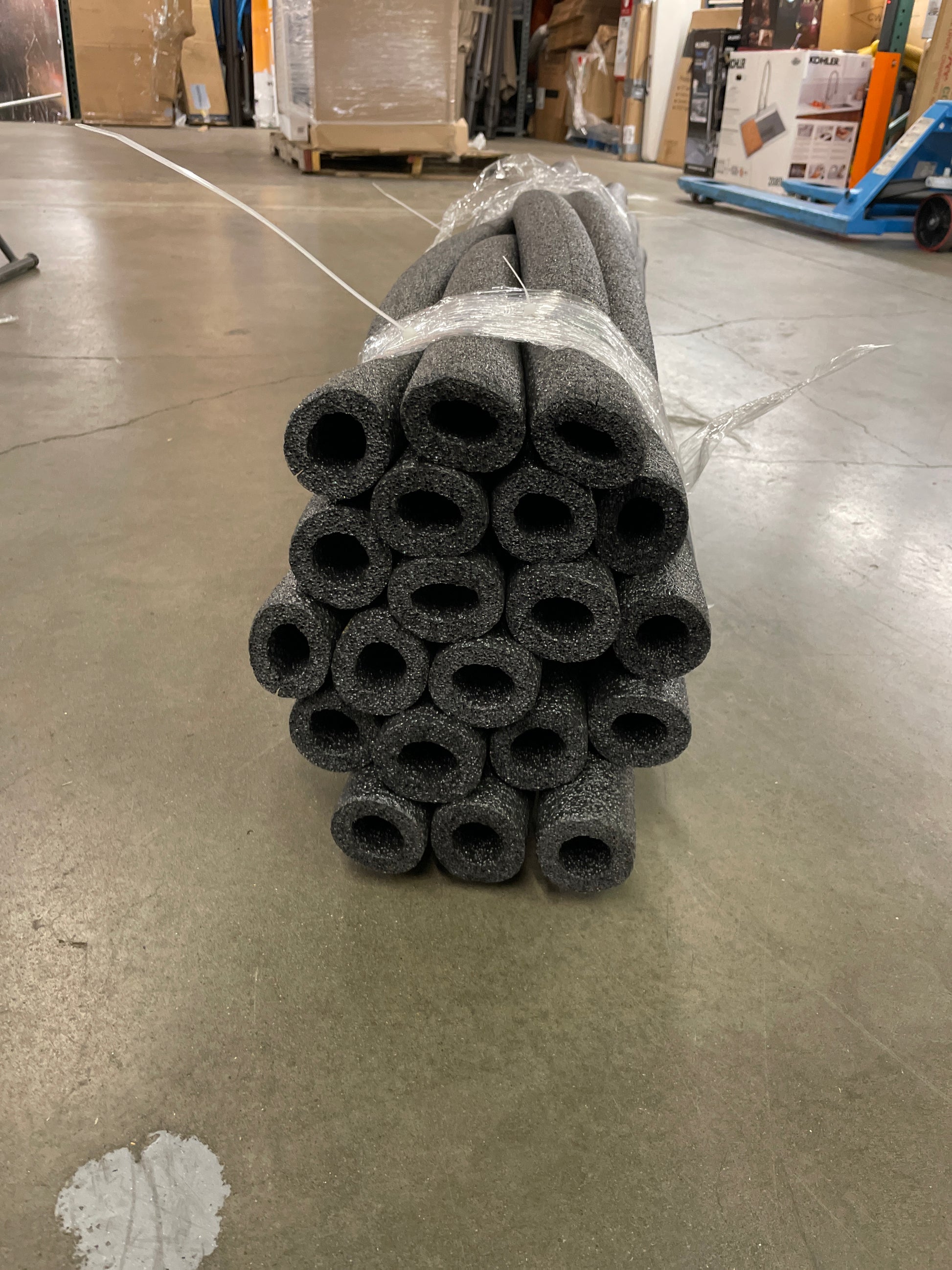 NEW - 1-1/8 in. x 1/2 in. Semi Slit Polyethylene Foam Pipe Insulation - 120 feet - Retail $90