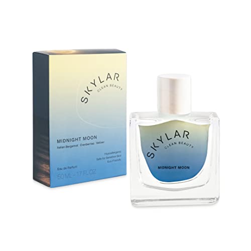Skylar Midnight Moon Eau de Parfum- Hypoallergenic & Clean Perfume for Women & Men, Vegan & Safe for Sensitive Skin - Floral Perfume, Italian Bergamot, Cranberries & Vetiver - 50mL /1.7 Fl oz