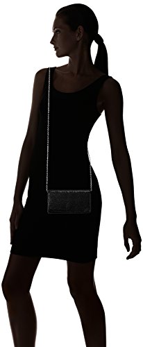 Jessica McClintock Metal Mesh Roll Evening Bag Clutch Purse (4.5" x 7.5" x 2", Shoulder Chain Included)