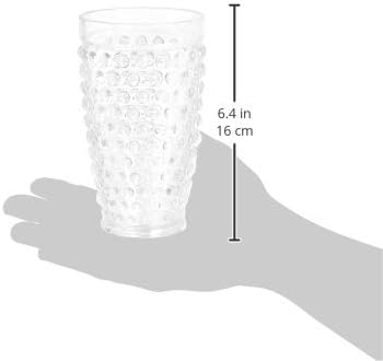 NEW - Amazon Basics Tritan Hobnail Texture Highball Glasses - 18-Ounce, Set of 4 (Plastic Material) - Retail $25