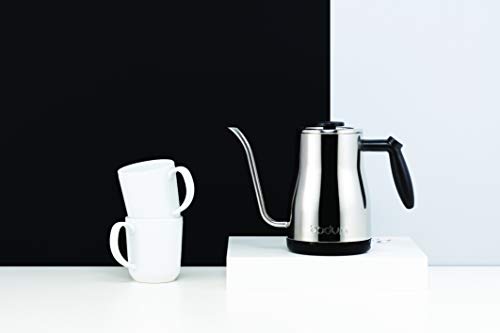 Bodum 34oz Bistro Gooseneck Electric Water Kettle, Pour Over Coffee & Tea, Polished Stainless Steel