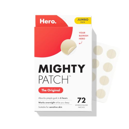 Mighty Patch Hero Cosmetics Original Nighttime Acne Pimple Patches, 72 Ct