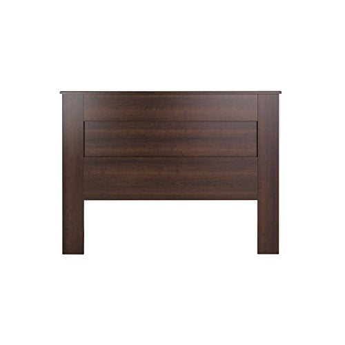 Prepac Stylish Flat Wood Panel Headboard for Queen Size Beds, Simplistic Wooden Queen Headboard 2.25" D x 64.5" W x 48" H, Espresso, EHFQ-1301-1