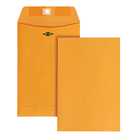 Office Depot® Brand 6" x 9" Manila Envelopes, Clasp Closure, Brown Kraft, Box Of 100