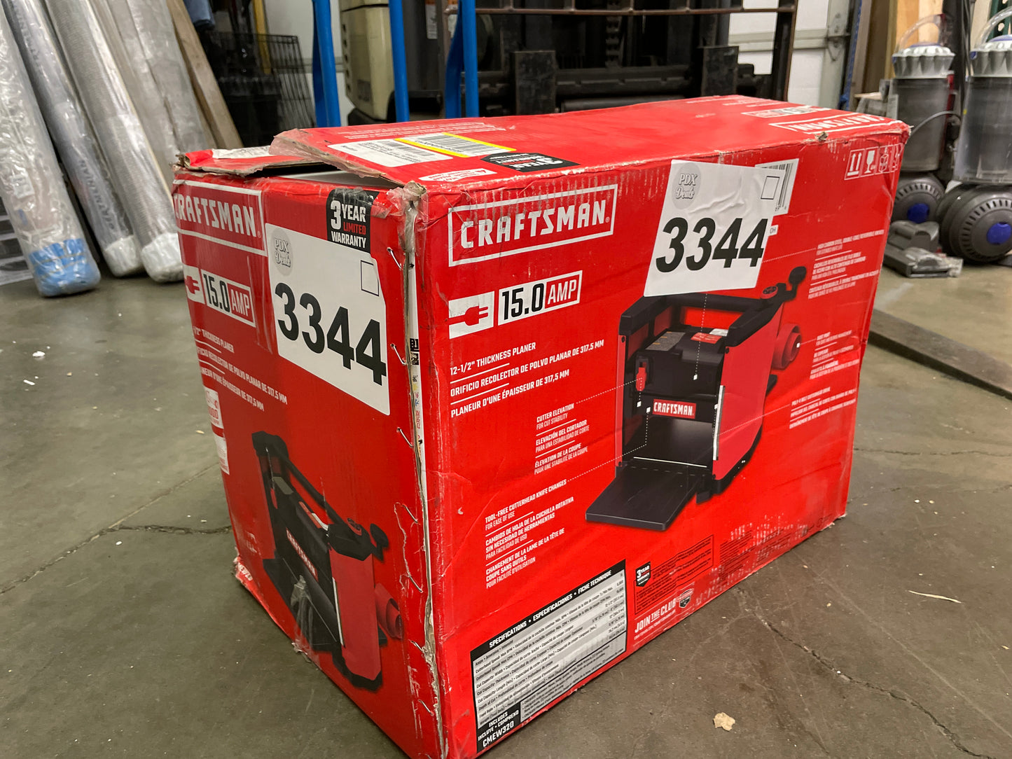 CRAFTSMAN Planer, 15 Amp, For Benchtops, Two Knife Solid Steel Cutter Head (CMEW320) - Retail $469