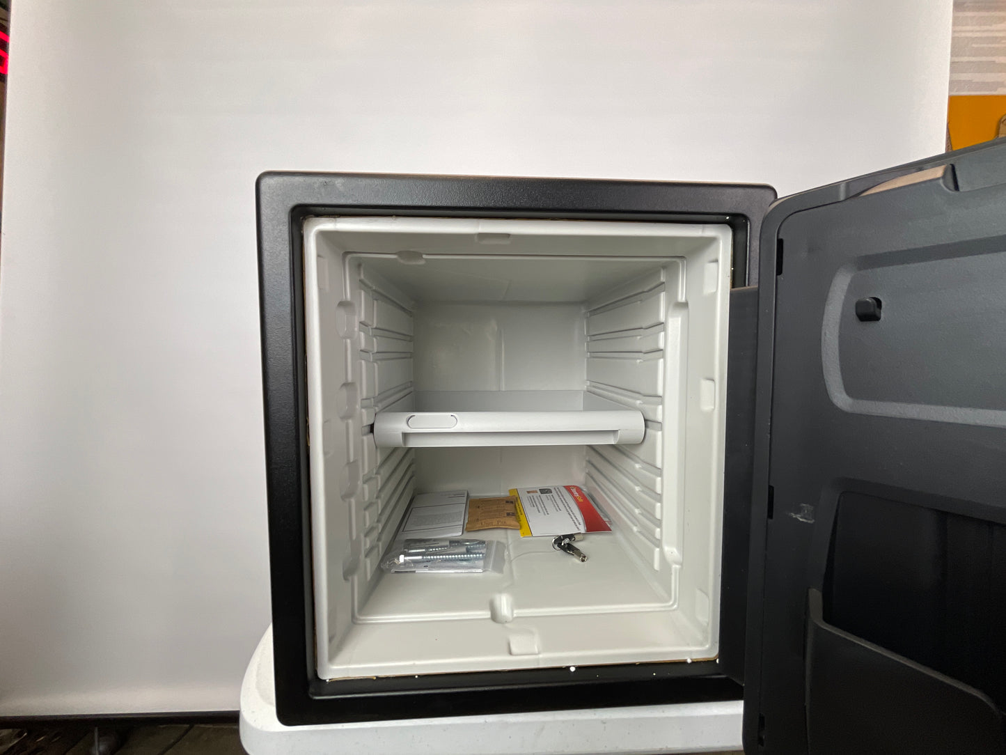 SentrySafe Fireproof and Waterproof Home Safe with Biometric Lock, Secure Documents and Valuables, Steel Safe with Fingerprint Lock, 1.23 Cubic Feet, 17.8 x 16.3 x 19.3 Inches, SFW123BTC - Retail $279