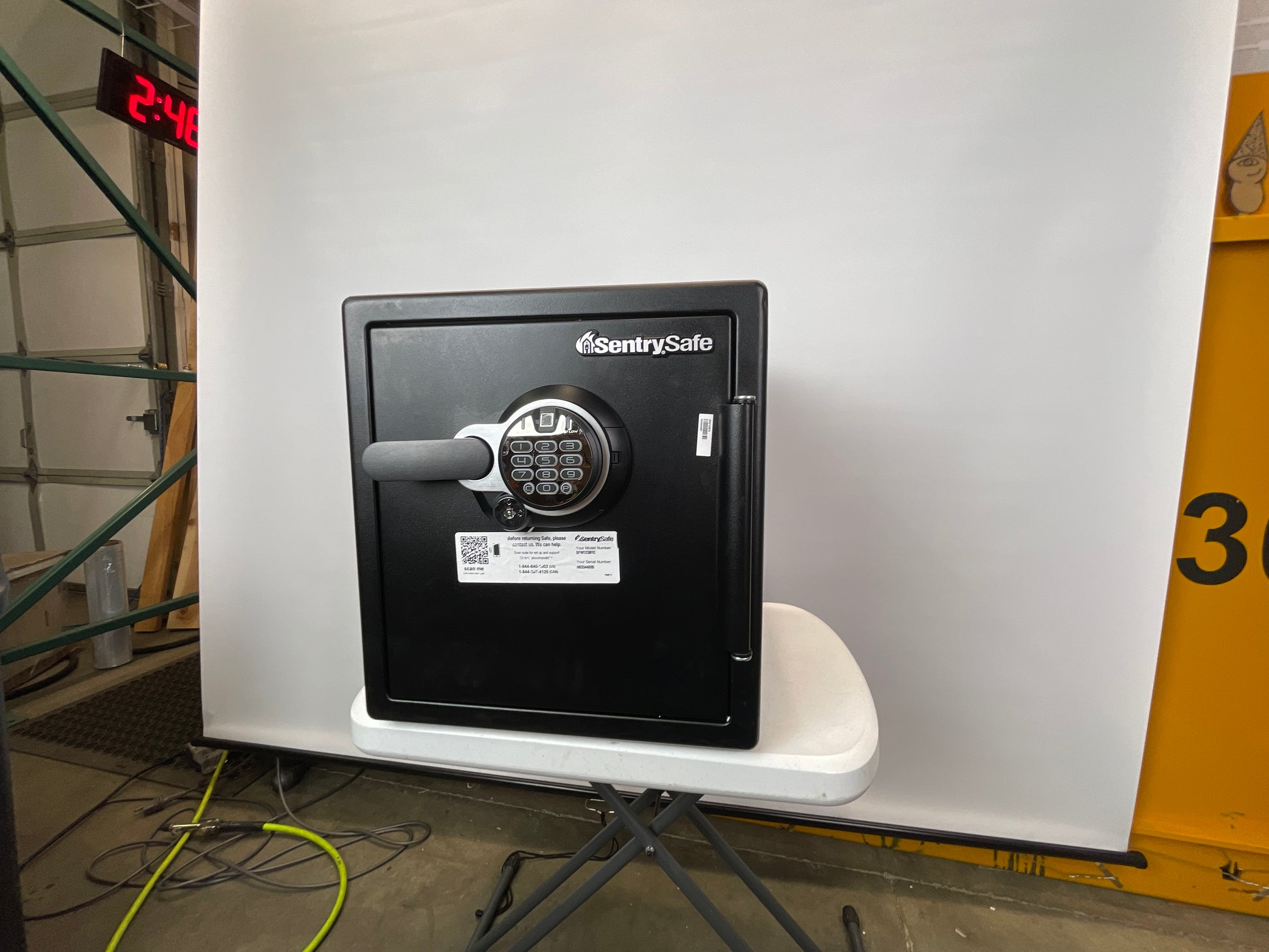 SentrySafe Fireproof and Waterproof Home Safe with Biometric Lock, Secure Documents and Valuables, Steel Safe with Fingerprint Lock, 1.23 Cubic Feet, 17.8 x 16.3 x 19.3 Inches, SFW123BTC - Retail $279