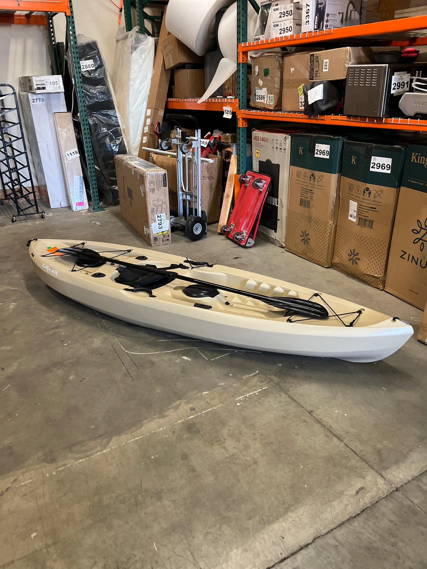Lifetime Muskie Angler Sit-On-Top Kayak with Paddle, Tan, 120" (90508) - Retail $469