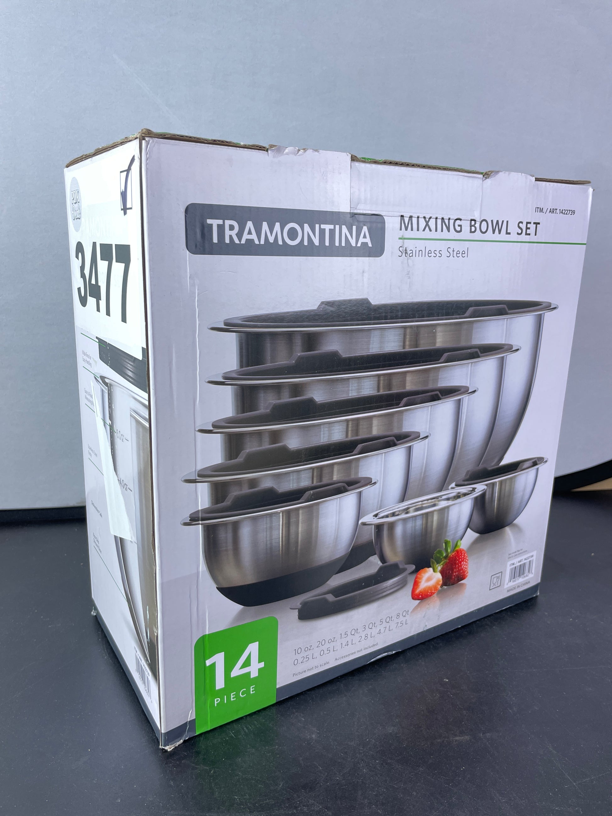 TRAMONTINA 14PC SS MIXING - Retail $37