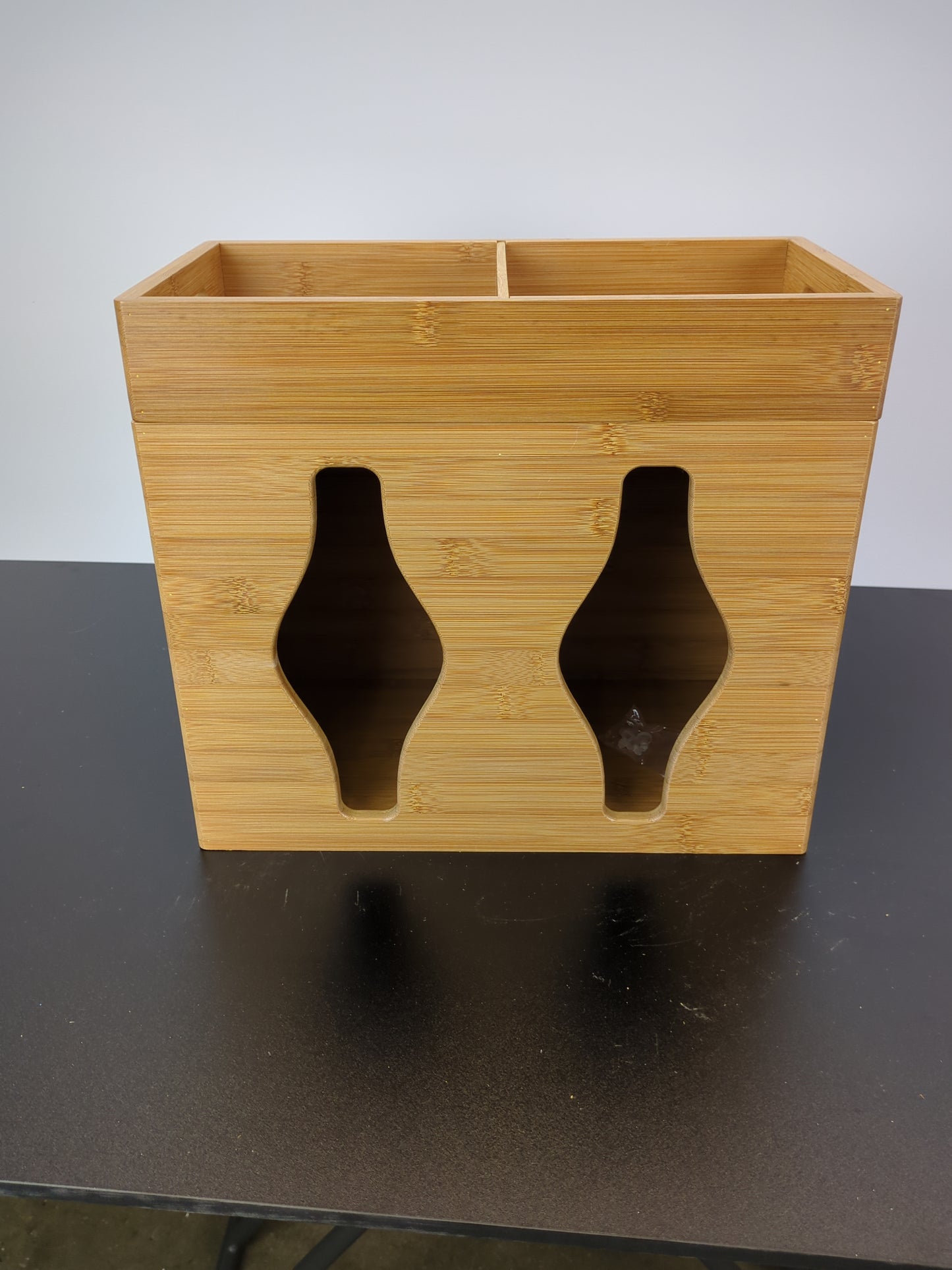 Seville Classics Bamboo Plastic Bag Organizer - Retail $33