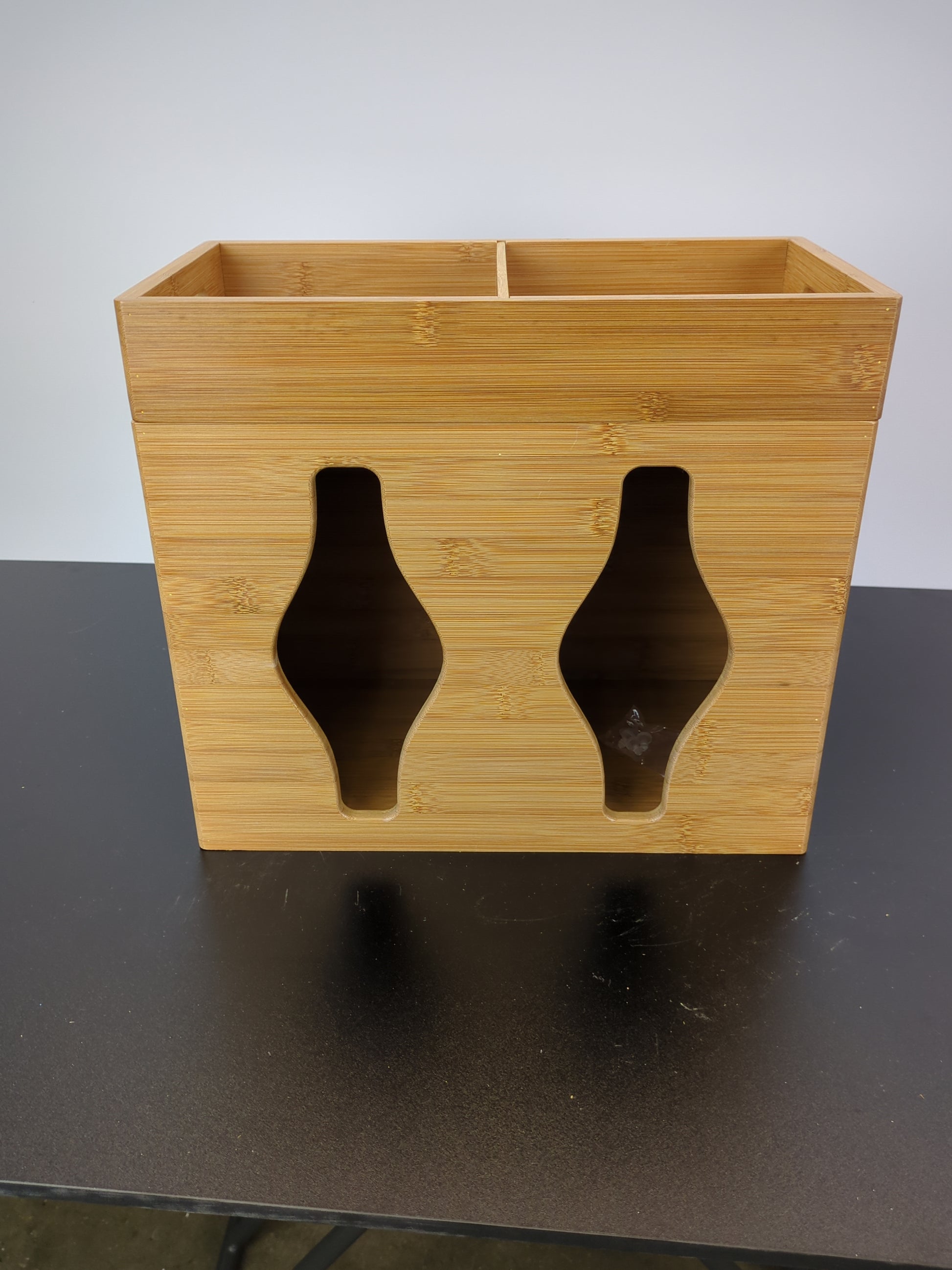 Seville Classics Bamboo Plastic Bag Organizer - Retail $33