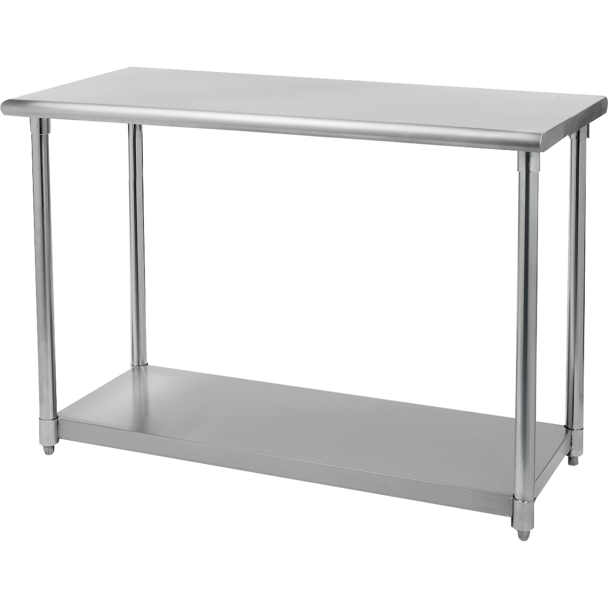 TRINITY NSF Prep/Work Table with Adjustable Shelf, 48"L x 24"W x 34-36"H, Stainless Steel