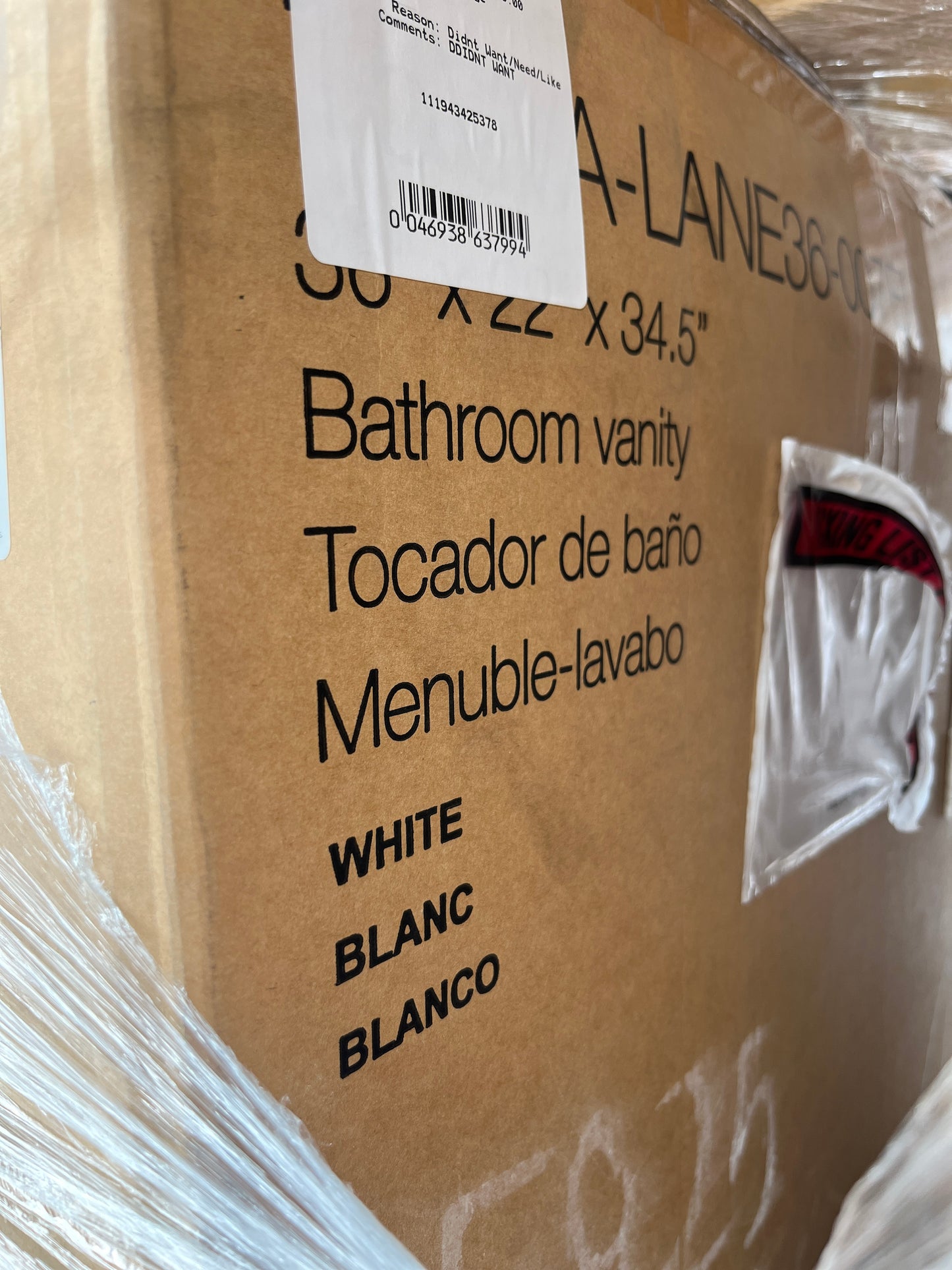 NEW - Ove Decors 36" Laney Vanity in White - Retail $560