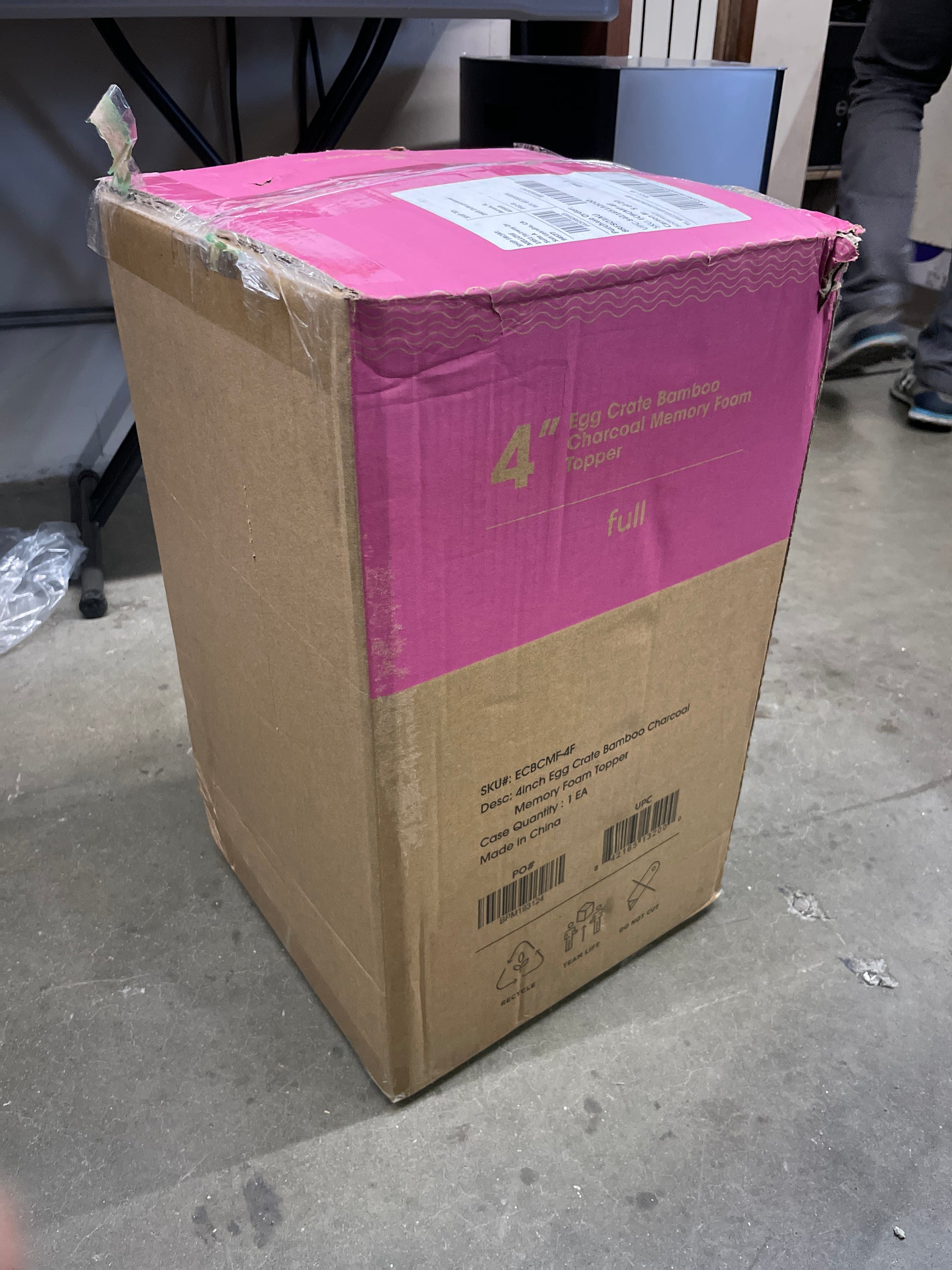 Best Price Mattress Mellow 4 Inch Egg Crate Memory Foam Mattress Topper with Infusion, Full,Charcoal Grey - Retail $81