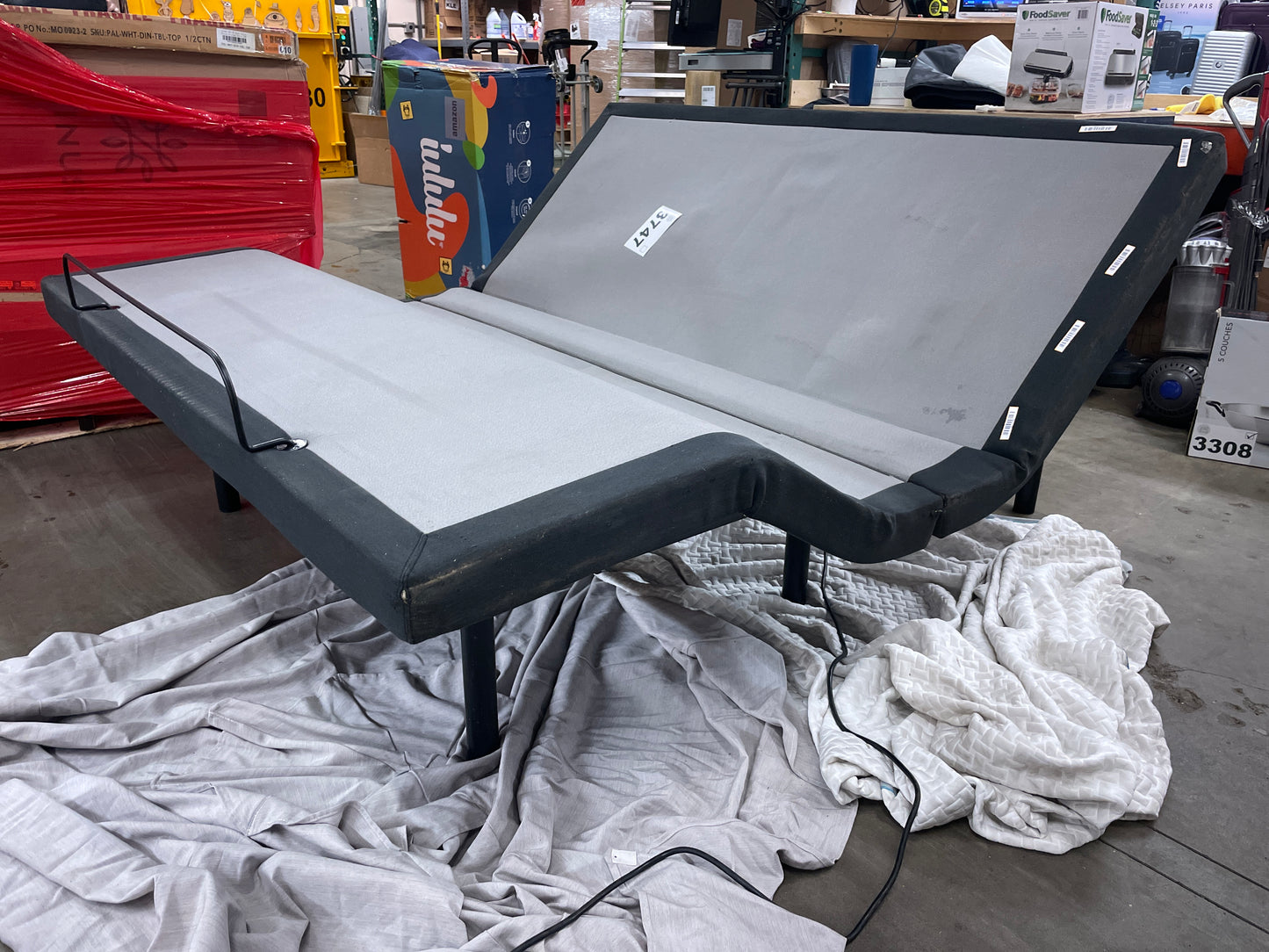 Nestl Adjustable Bed Frame, Adjustable Massage Bed Frame with Wireless Remote, Adjustable Bed Base Head & Foot Massage, Fast & Easy Assembly, USB Ports, LED Light, King Size Bed Frame - Retail $671