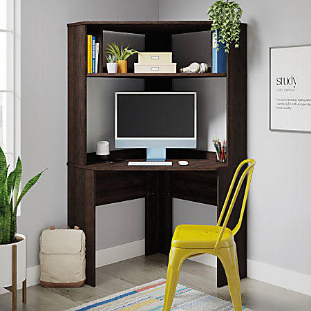 Sauder® Beginnings 33"W Corner Desk With Hutch And Shelves, Cinnamon Cherry