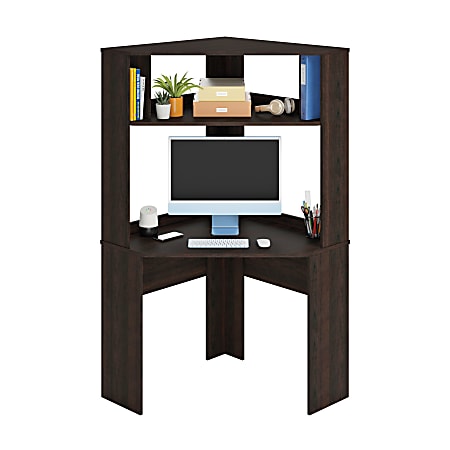 Sauder® Beginnings 33"W Corner Desk With Hutch And Shelves, Cinnamon Cherry