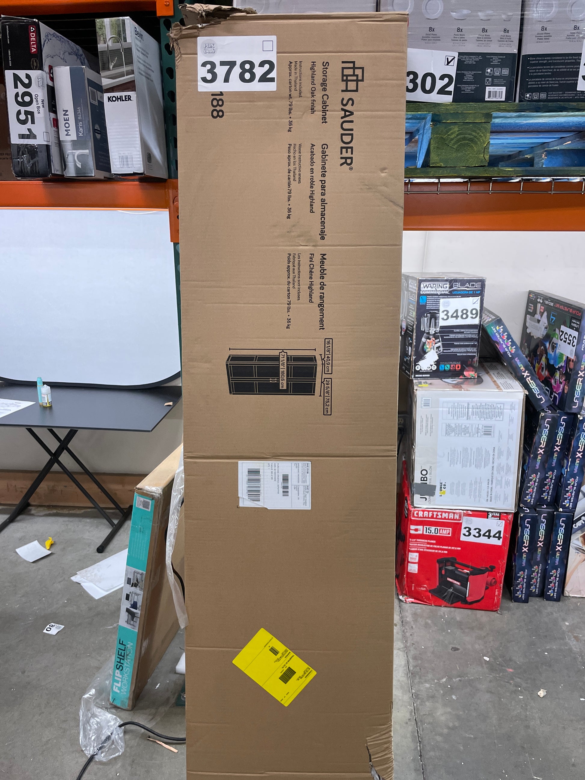 Sauder Miscellaneous Storage Pantry cabinets, L: 29.61" x W: 16.10" x H: 71.10", Highland Oak finish - Retail $188