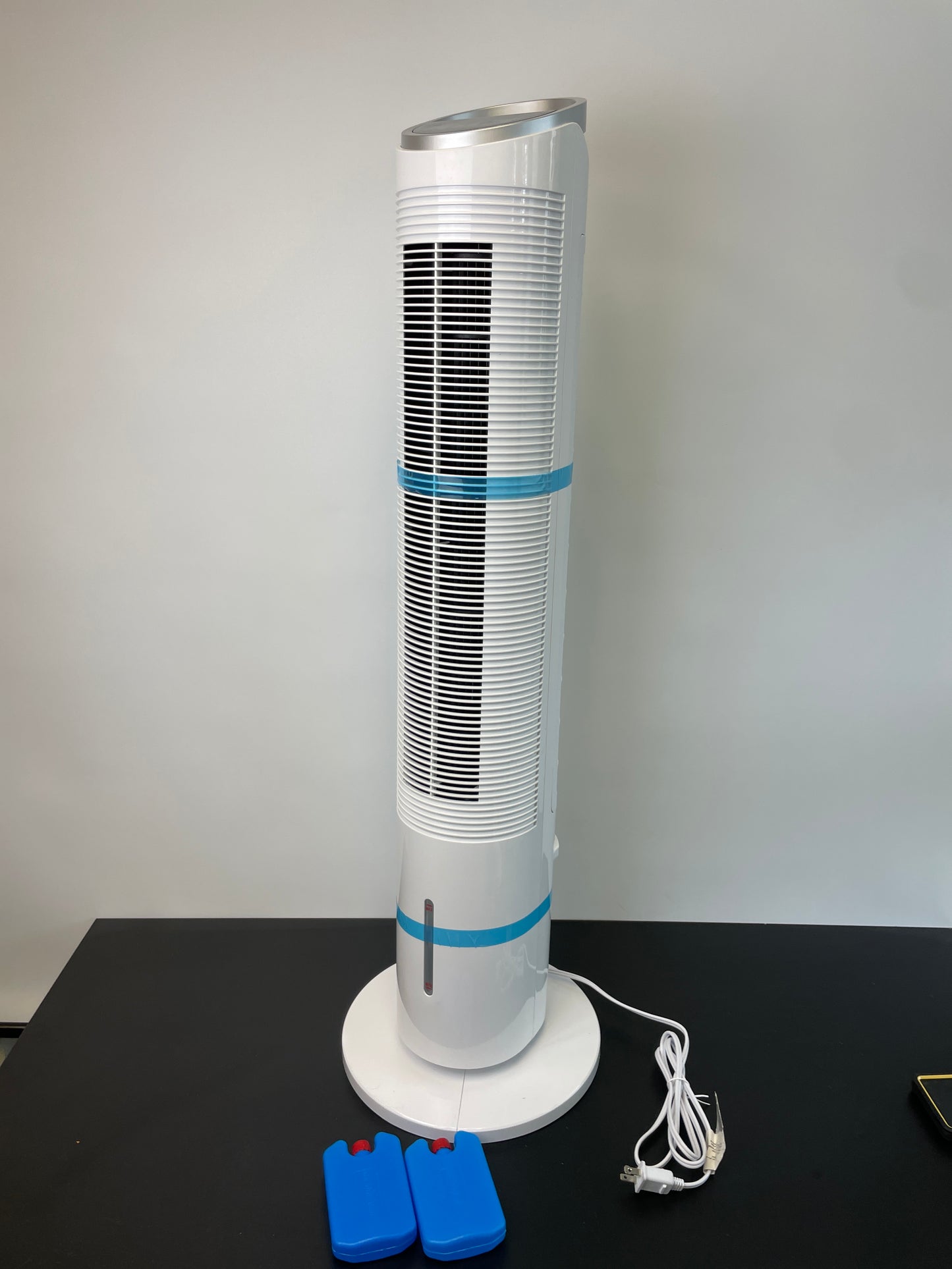 Evaporative Cooler - 40" Portable Air Conditioner with 70Â° Oscillating & Humidifying, 3 Speeds & 3 Modes, 8H Timer, Cooling Tower Fan with Remote,2 Ice Boxes, Quiet Swamp Cooler for Rooms,office - Retail $169